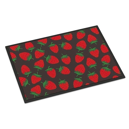 Carolines Treasures BB5137JMAT Strawberries On Grey Indoor Or Outdoor Mat; 24 X 36 In.